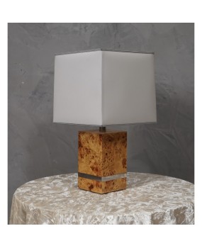 Tommaso Barbi Maple Wood Table Lamp, 1980