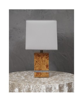 Tommaso Barbi Maple Wood Table Lamp, 1980