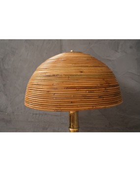 MidCentury Brass and Bamboo Table Lamp, 1990