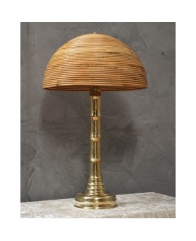 MidCentury Brass and Bamboo Table Lamp, 1990