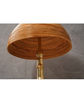 MidCentury Brass and Bamboo Table Lamp, 1990