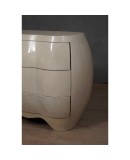 Midcentury Goatskin Wood Italian Commodes, 1980 Midcentury Goatskin Wood Italian Commodes, 1980
