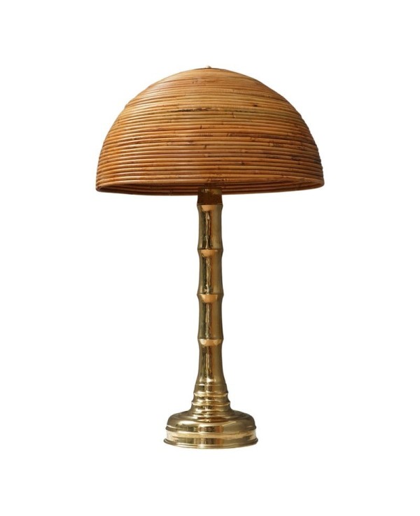 MidCentury Brass and Bamboo Table Lamp, 1990