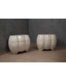 Midcentury Goatskin Wood Italian Commodes, 1980 Midcentury Goatskin Wood Italian Commodes, 1980