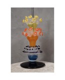 Vistosi Murano Orange Yellow and Blu Art Glass Color Table Lamp, 2006 Vistosi Murano Orange Yellow and Blu Art Glass Color Table Lamp, 2006