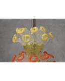 Vistosi Murano Orange Yellow and Blu Art Glass Color Table Lamp, 2006 Vistosi Murano Orange Yellow and Blu Art Glass Color Table Lamp, 2006