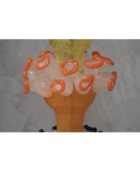 Vistosi Murano Orange Yellow and Blu Art Glass Color Table Lamp, 2006