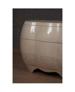 Midcentury Goatskin Wood Italian Commodes, 1980