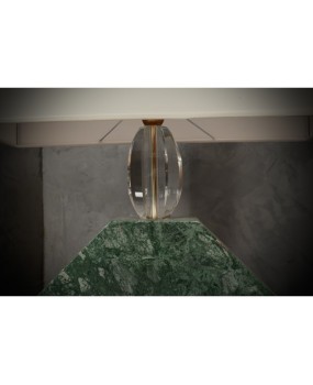 LT 137 Lampada da tavolo in marmo verde india e vetro di Murano