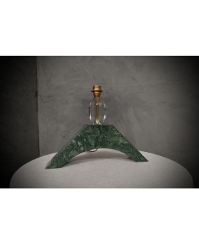 LT 137 Lampada da tavolo in marmo verde india e vetro di Murano