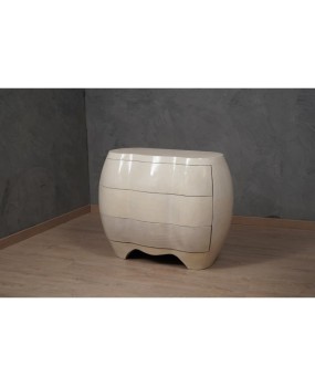 Midcentury Goatskin Wood Italian Commodes, 1980