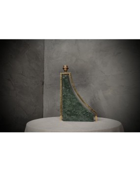 LT 136 Lampada da tavolo italiana in marmo verde india e ottone