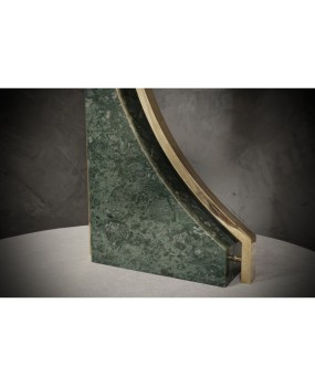 LT 136 Lampada da tavolo italiana in marmo verde india e ottone