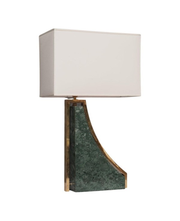 LT 136 Lampada da tavolo italiana in marmo verde india e ottone LT 136 Lampada da tavolo italiana in marmo verde india e ottone