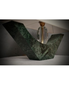 Indian Green Marble and Murano Glass Table Lamp, 2000
