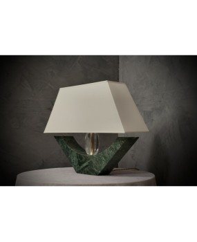 LT 135 Lampada da tavolo in marmo verde india e vetro di Murano