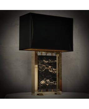 Portoro Marble and Brass Table Lamp, 2000