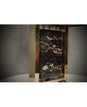 Portoro Marble and Brass Table Lamp, 2000
