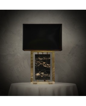 Portoro Marble and Brass Table Lamp, 2000