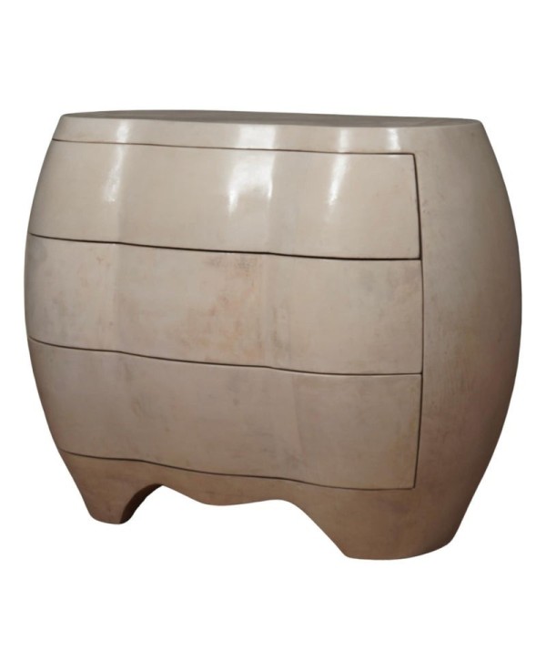 Midcentury Goatskin Wood Italian Commodes, 1980 Midcentury Goatskin Wood Italian Commodes, 1980