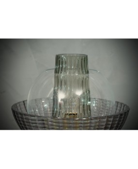 Murano Round Art Glass Smoked Color Mid-century Chandelier, 1980