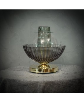 LT 131 Lampada in vetro artistico di Murano colore fumè, 1980