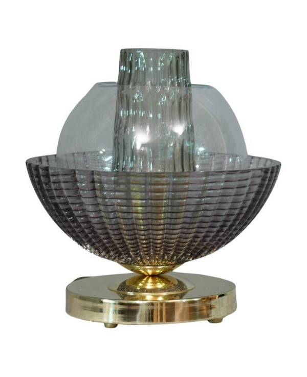 Murano Round Art Glass Smoked Color Mid-century Chandelier, 1980