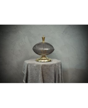 Murano Round Art Glass Smoked Color Mid-century Chandelier, 1980