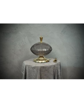 LT 129 Lampada metà in vetro artistico di Murano colore fumè, 1980
