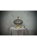 Murano Round Art Glass Smoked Color Mid-century Chandelier, 1980