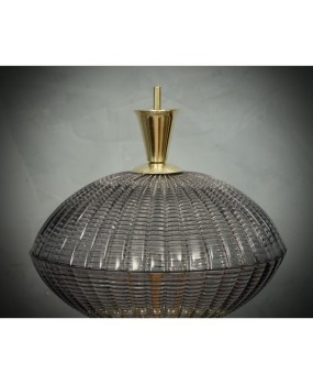 Murano Round Art Glass Smoked Color Mid-century Chandelier, 1980