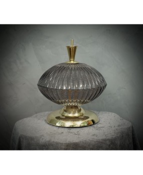 LT 129 Lampada metà in vetro artistico di Murano colore fumè, 1980