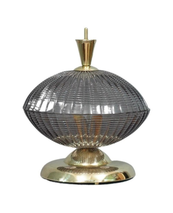 Murano Round Art Glass Smoked Color Mid-century Chandelier, 1980