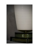Murano in Style of Vistosi Blown White Glass and Brass Table Lamp, 1980