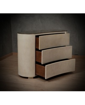 MidCentury Goatskin Italian Commode, 1980