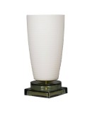 LT 128 Lampada da tavolo Murano Vistosi in vetro soffiato bianco e ottone, 1980 LT 128 Lampada da tavolo Murano Vistosi in vetro soffiato bianco e ottone, 1980