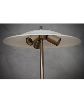 Murano in Style of Vistosi Blown White Glass and Steel Table Lamp, 1980