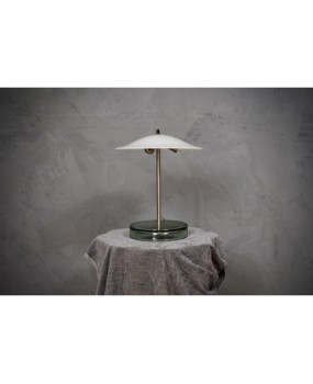 Murano in Style of Vistosi Blown White Glass and Steel Table Lamp, 1980