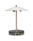Murano in Style of Vistosi Blown White Glass and Steel Table Lamp, 1980 Murano in Style of Vistosi Blown White Glass and Steel Table Lamp, 1980