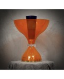 LT 123 Lampada da Tavolo Murano Vistosi in Vetro Soffiato Arancio, 1980 LT 123 Lampada da Tavolo Murano Vistosi in Vetro Soffiato Arancio, 1980
