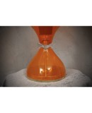 Murano in Style of Vistosi Blown Orange Glass and Brass Table Lamp, 1980 Murano in Style of Vistosi Blown Orange Glass and Brass Table Lamp, 1980