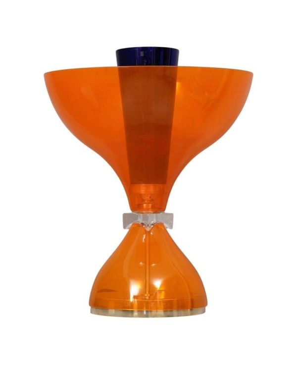 LT 123 Lampada da Tavolo Murano Vistosi in Vetro Soffiato Arancio, 1980 LT 123 Lampada da Tavolo Murano Vistosi in Vetro Soffiato Arancio, 1980