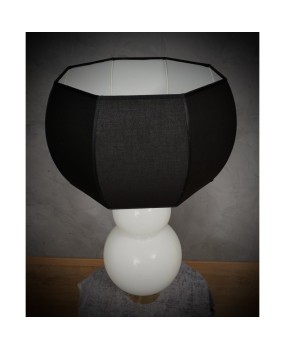 LT 122 Lampada da tavolo di Murano Vistosi in vetro soffiato bianco, 1980