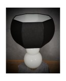 Murano in Style of Vistosi Blown White Glass and Brass Table Lamp, 1980