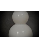 Murano in Style of Vistosi Blown White Glass and Brass Table Lamp, 1980