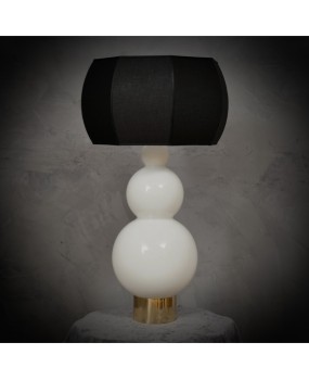 LT 122 Lampada da tavolo di Murano Vistosi in vetro soffiato bianco, 1980