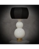 Murano in Style of Vistosi Blown White Glass and Brass Table Lamp, 1980