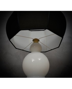 LT 122 Lampada da tavolo di Murano Vistosi in vetro soffiato bianco, 1980
