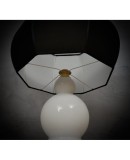 Murano in Style of Vistosi Blown White Glass and Brass Table Lamp, 1980
