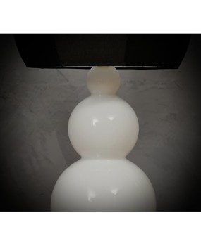 LT 122 Lampada da tavolo di Murano Vistosi in vetro soffiato bianco, 1980